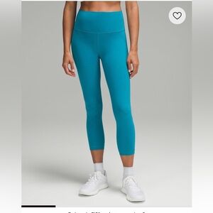 Lululemon Wunder Train High-Rise Crop 23” Leggings Size 10 Hawaiian Blue